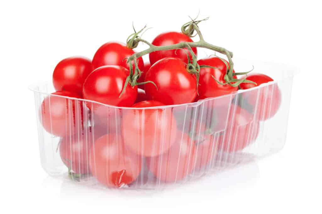 Cherry tomatoes in packaging
